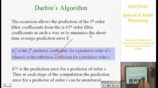 Speech and Audio Processing 3 Linear Predictive Coding LPC  Professor E Ambikairajah [upl. by Balfour369]