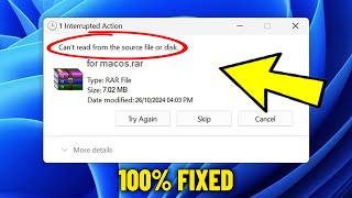 Cant read from the source file or disk in Windows 111087  How To Fix Error While Copying File ✅ [upl. by Aldora49]