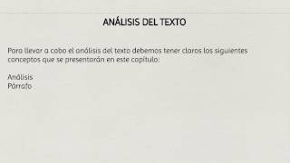 Análisis del Texto Conceptos Básicos [upl. by Tfat]