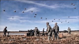 Airborne‬ Artillery Drop amp Live Fire 105mm Howitzers [upl. by Ellehcirt]