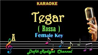 Tegar Karaoke Rossa Nada wanitaCewek Female key A Low key [upl. by Llekram]