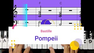 Pompeii Bastille piano chords cover song [upl. by Laekcim]