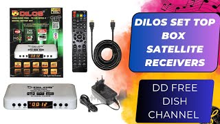 free dish setup box Dilos 5454 Settop Box HD with Mpeg4 Technology Support WiFi and USB Stream 130 [upl. by Oetsira]