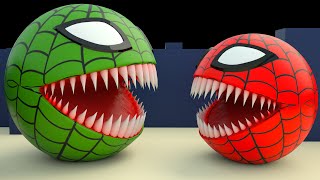 Spider Pacman Vs Red Monster Pacman Part 2 [upl. by Romilly]