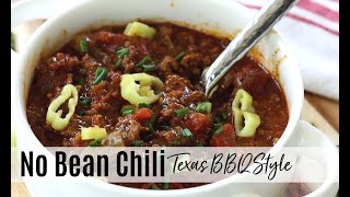 NO BEAN CHILI SLOW COOKER  Texas BBQ Chili [upl. by Foulk]