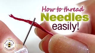 Surprisingly EASY way to thread a needle for sewing amp embroidery  DO IT PROFESSIONALLY Flosstube [upl. by Ahtiekal]