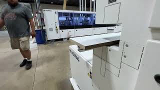 HOMAG EDGETEQ S500 EDGEBANDER WPREMILL amp CORNER ROUNDING [upl. by Skill]