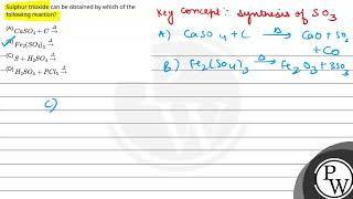 Sulphur trioxide can be obtained by which of the following reaction [upl. by Barclay]