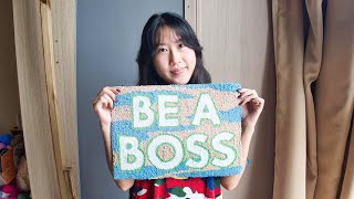 Tufting a Be a Boss Rug ASMR [upl. by Aineval970]