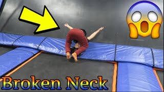 BROKEN NECK AT SKYZONE INSANE TRAMPOLINE FAIL [upl. by Patman270]