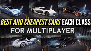 CHEAPEST AND BEST CARS EACH CLASS FOR MULTIPLAYER  Asphalt 8 [upl. by Leon490]