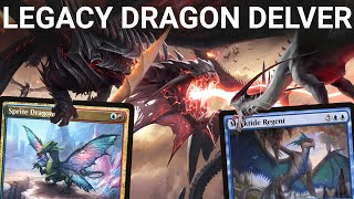 INVASION OF LEGACY Legacy Izzet Dragon Delver with Invasion of Tarkir Sprite Dragon Thundermaw MTG [upl. by Ttesil237]