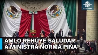 AMLO se guarda el saludo para la ministra Norma Piña en investidura de Sheinbaum [upl. by Corenda707]