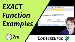 Compare Cells With Excel EXACT Function [upl. by Eniawtna]