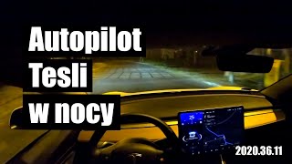 Tesla Autopilot nocą w Polsce  sprawdzam najnowszą aktualizację w gorszym oświetleniu [upl. by Marisa504]