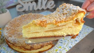 Käsekuchen ohne Boden mit Streusel und Äpfel  neues Rezept Sehr lecker 😋 [upl. by Domeniga]