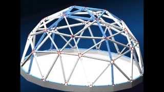 Geodesic Domes Constructed With Triangles Having BuiltIn Hinges [upl. by Nnaillek]