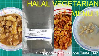 SAF Field Ration Taste Test Halal Vegetarian Menu 1  AY [upl. by Ursulina]