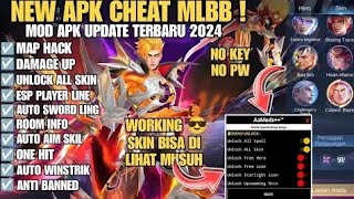 CHEAT ML TERBARU 2024  MOD UNLOCK ALL SKIN MOBILE LEGENDS  ANTI BANNED NO PASSWORD [upl. by Nahguav736]