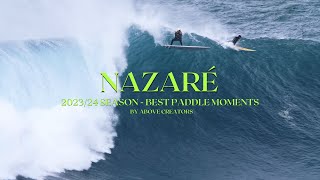 Top Paddle Big Wave Surfing Moments at Nazaré 202324  Epic Sessions [upl. by Ailehpo]