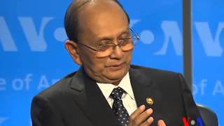 Burmas President U Thein Sein Answers Q amp A at VOA Town Hall [upl. by Jabin]