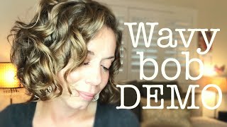 DEMO Styling my wavy bob  Bounce Curl review  Alyson Lupo [upl. by Ian855]