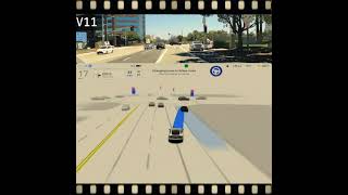 FSD Beta V12 vs V11 improvement assertive lane changes [upl. by Dnomyaw]