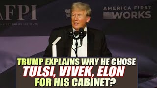 LIVE Donald Trump explains why he chose Tulsi Gabbard Vivek Ramaswamy Elon Musk for his Cabinet [upl. by Vonnie505]