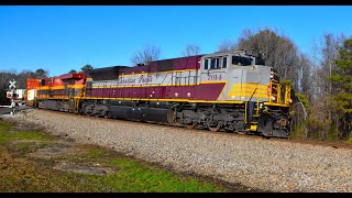 Norfolk Southern NS 244 Eastbound In Douglasville Georgia With Canadian Pacific 7014 SD70ACU Lead [upl. by Gnilyarg]