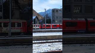 RhB Rhätische Bahn beim Bahnhof Chur [upl. by Nnylyrehc]