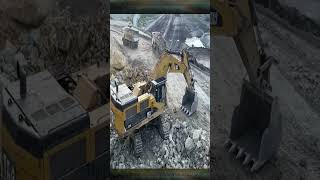 Caterpillar 385C Excavator Loading Caterpillar 775E Dumper And MercedesMAN Trucks  Pyramis Ate [upl. by Ibbor]