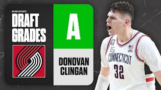 Donovan Clingan Selected No 7 Overall By Portland Trail Blazers I 2024 NBA Draft Grades I CBS Sport [upl. by Akeylah390]