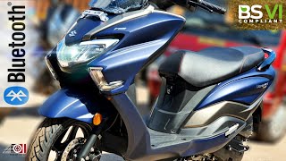 2021 Suzuki Burgman 125 Bluetooth BS6 Matt Blue  On Road Price  Mileage  Features  Specs [upl. by Eenaej]