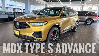 2022 Acura MDX Type S Advance in Tiger Eye Pearl with Orchid Interior Walk Around [upl. by Aerbas]