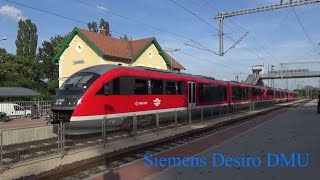 MAV START Siemens Desiro DMUs at Pilisvorosvar and Budapest Nyugati stations [upl. by Yvehc902]