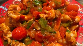 CREVETTES SAUCE PIQUANTE  SPICY SHRIMP IN TOMATO SAUCE VIDEO 184 [upl. by Alcina]