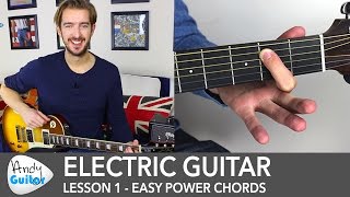 Electric Guitar Lesson 1  Rock Guitar Lessons for Beginners [upl. by Ellainad350]