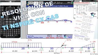 VIGAS PARA TI NSPIRE CX CAS  DOVAS PRO 26  MÉTODO MATRICIAL [upl. by Rajiv96]