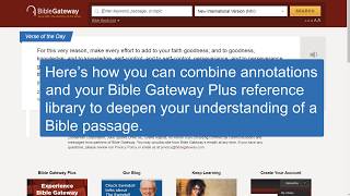 Bible Gateway Plus Tutorial [upl. by Tloc]