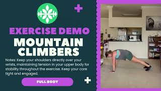 Mountain Climbers Exercise Demo Nourish amp Thrive [upl. by Greenfield584]