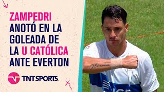 Fernando ZAMPEDRI la aguantó en el área y marcó en la GOLEADA de la U CATÓLICA ante EVERTON [upl. by Etireuqram614]