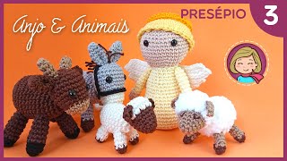 Presépio de Natal  Parte 3 Anjo e Bichinhos Amigurumi Passo a Passo [upl. by Aniger320]