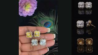 Diamond Celebritys 925 Yellow Silver066ct VVS D Moissanite Square Stud Earring MensWomens [upl. by Anthony]