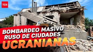 Bombardeo masivo ruso de ciudades ucranianas  Масований російський обстріл міст України [upl. by Yelsnik575]