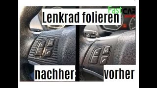 LENKRAD FOLIEREN  Erklärt für Anfänger  BMW  Carbon  Folie fürs Cockpit [upl. by Kirtap]