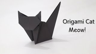 Cute Origami Cat  How to Fold a Paper Cat Easy [upl. by Dazhahs]