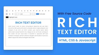 Rich Text Editor With Javascript  Step By Step Javascript Project [upl. by Ashwin]