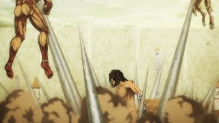 Eren usa sus nuevos poderes VS Reiner y Porco  Shingeki no Kyojin Final Season Part 2 HD [upl. by Clellan]