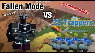 Trapper Chaos  28 Trappers VS Fallen Mode  Tower Defense Simulator [upl. by Arateehc]