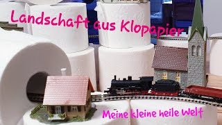 Modelleisenbahn H0  N  Landschaft und Berg aus Klopapier 👀 [upl. by Lekram]